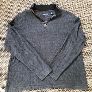 🩵2/$20 MIX& MATCH CHAPS (Ralph Lauren) Quarter-Zip Cotton Lng Slv Gray Sweater